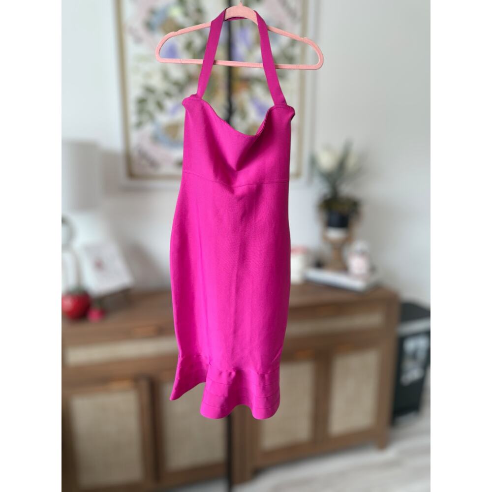 NWT Twelfth Love Sleeveless Bandage Ruffle Hem Midi Dress Pink Womens Size Large